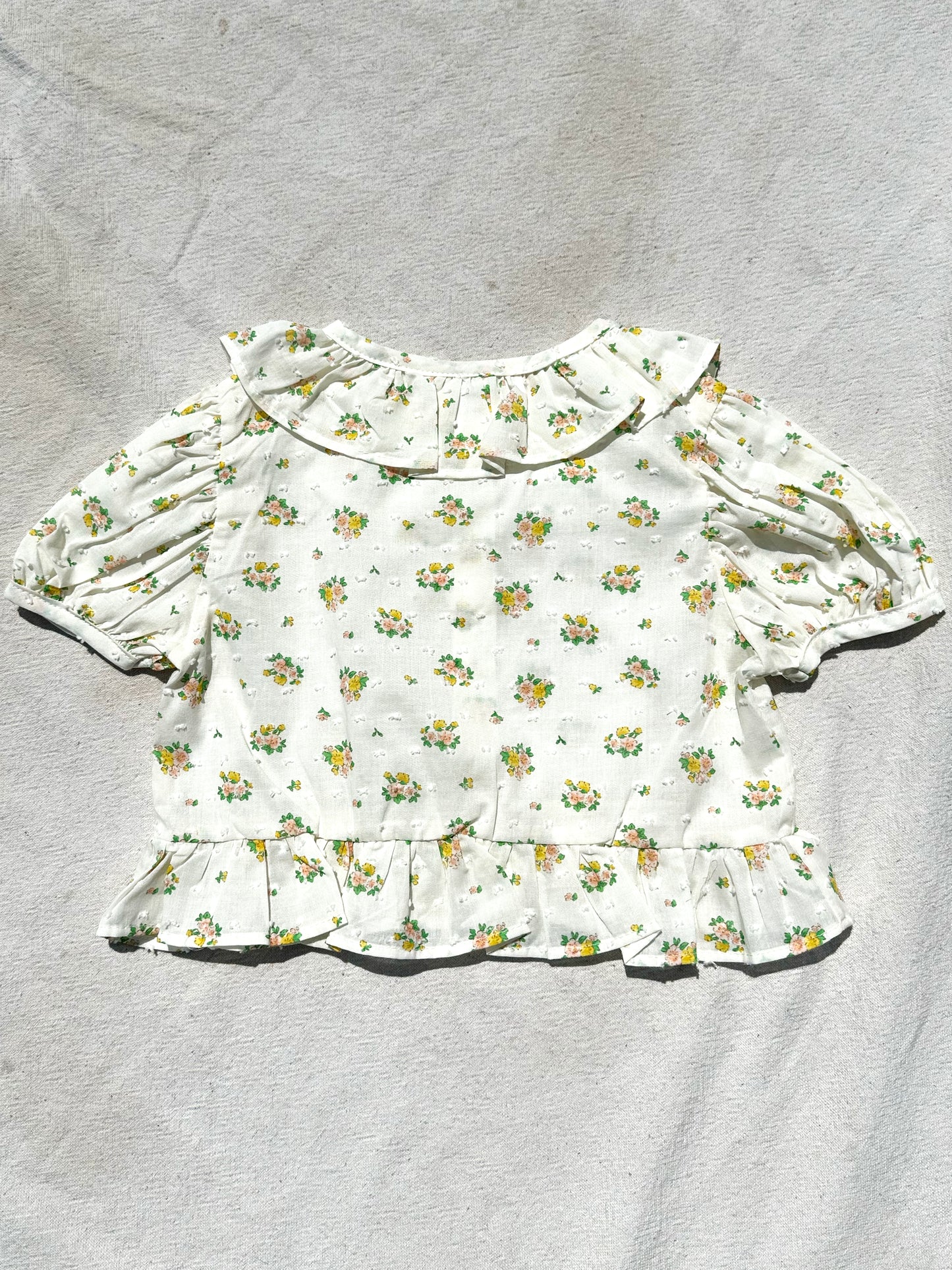 Florie Ruffle Button Up in Floral Bouquet