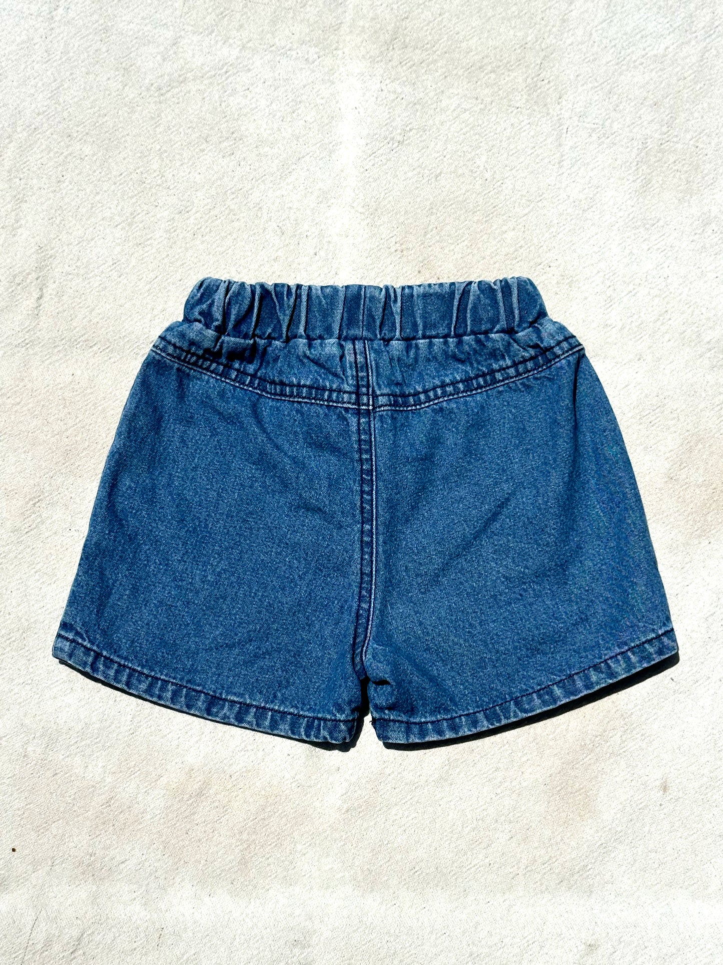 Double Heart Denim Shorts in Indigo