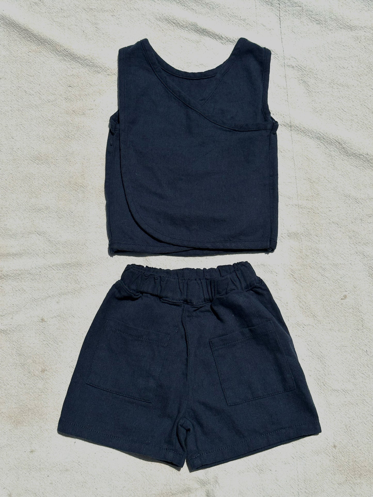 Cross Back Tank Set in Vintage Navy
