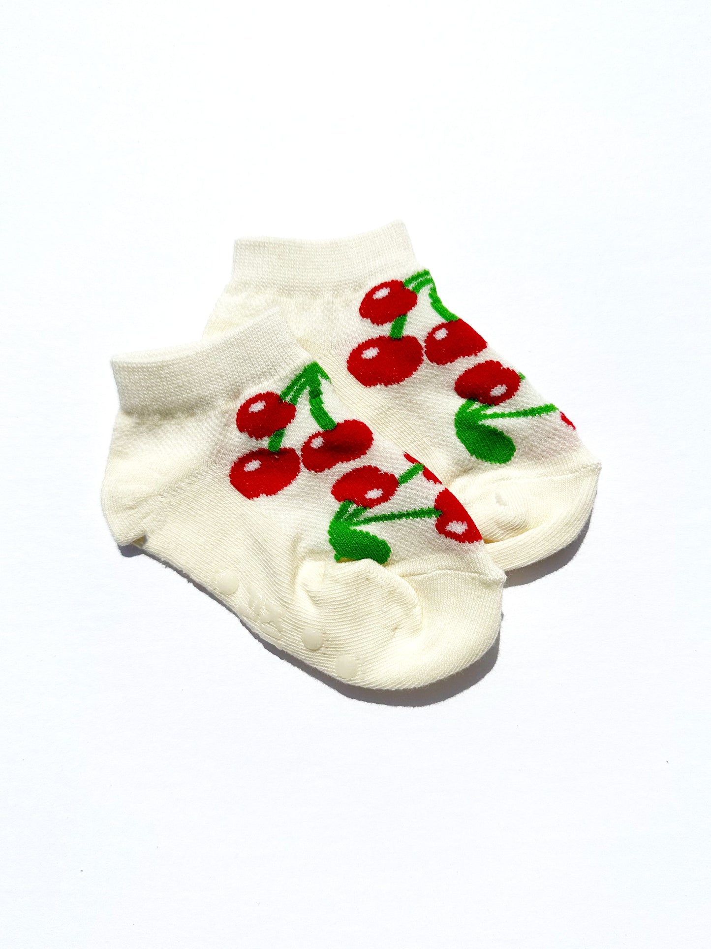 Cherry Lima Ankle Socks in White