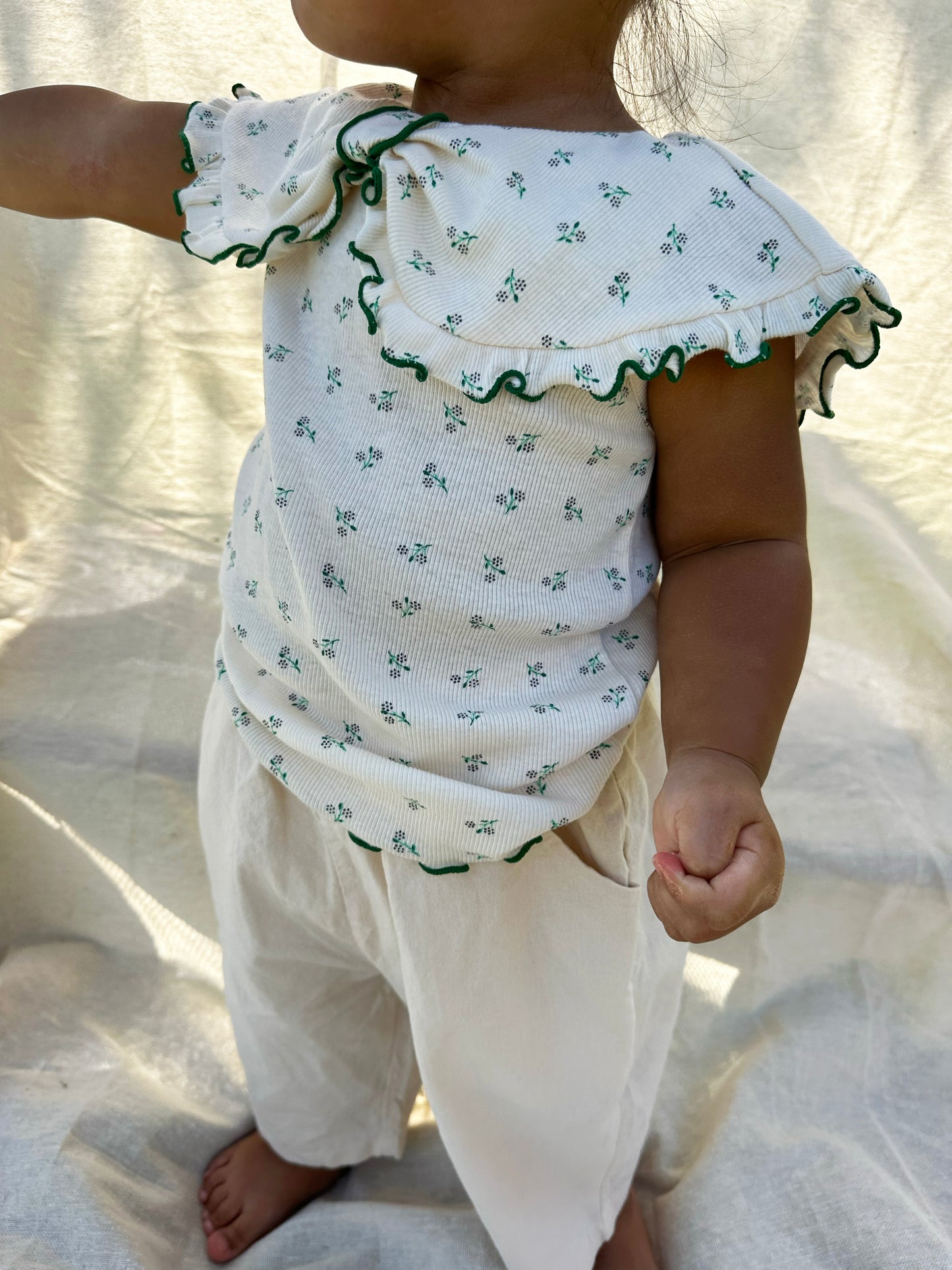 Sailor Sleeveless Merrow Top in Mini Floral Print