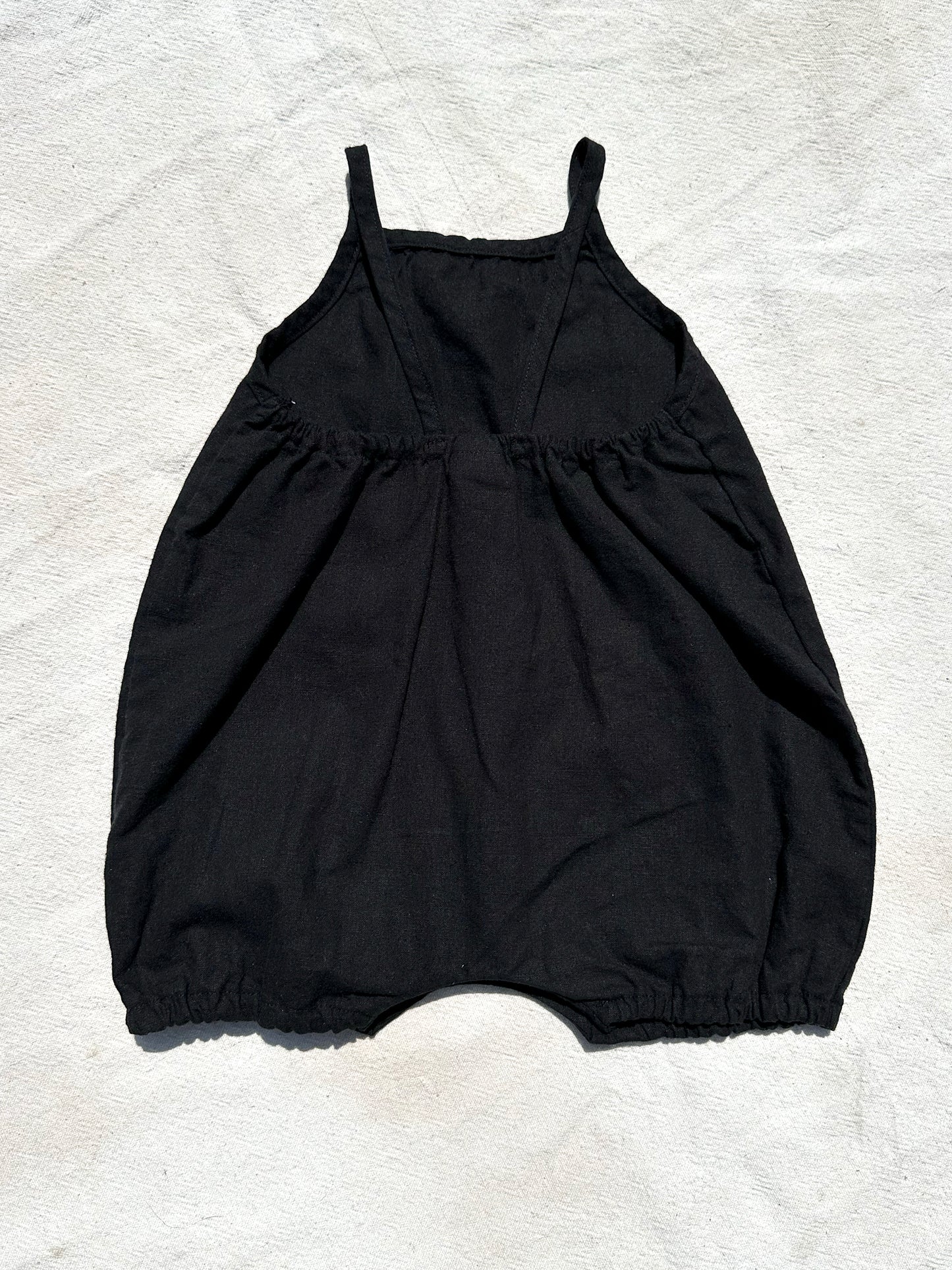 Stevie Linen Romper in Black