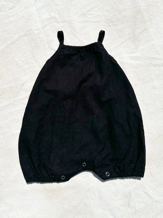 Stevie Linen Romper in Black