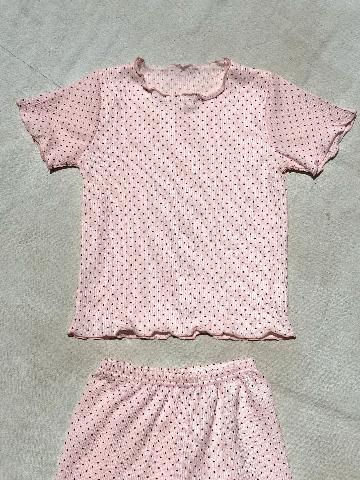 Joni Lounge Set in Pink w/ Polka Dots