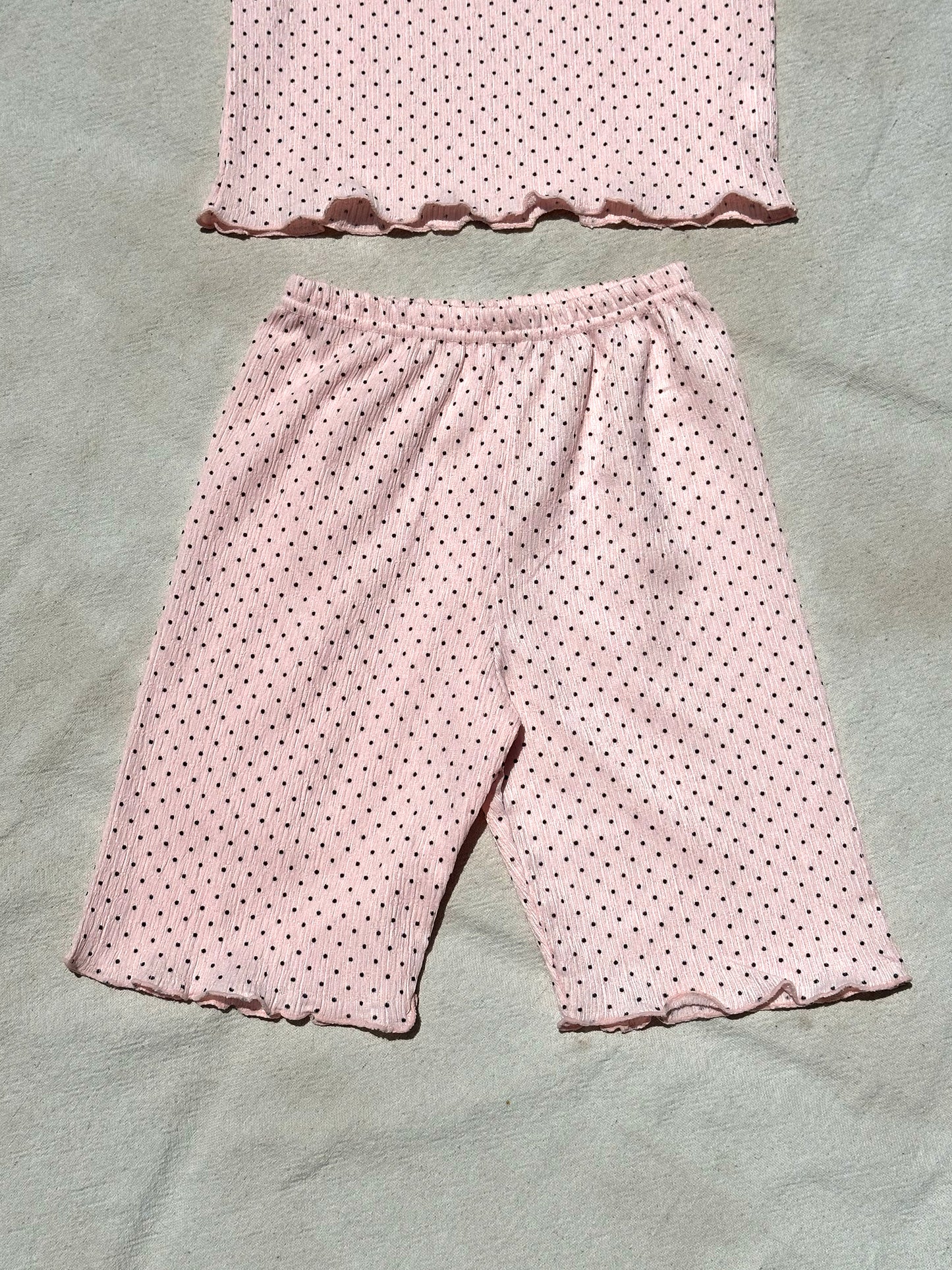 Joni Lounge Set in Pink w/ Polka Dots