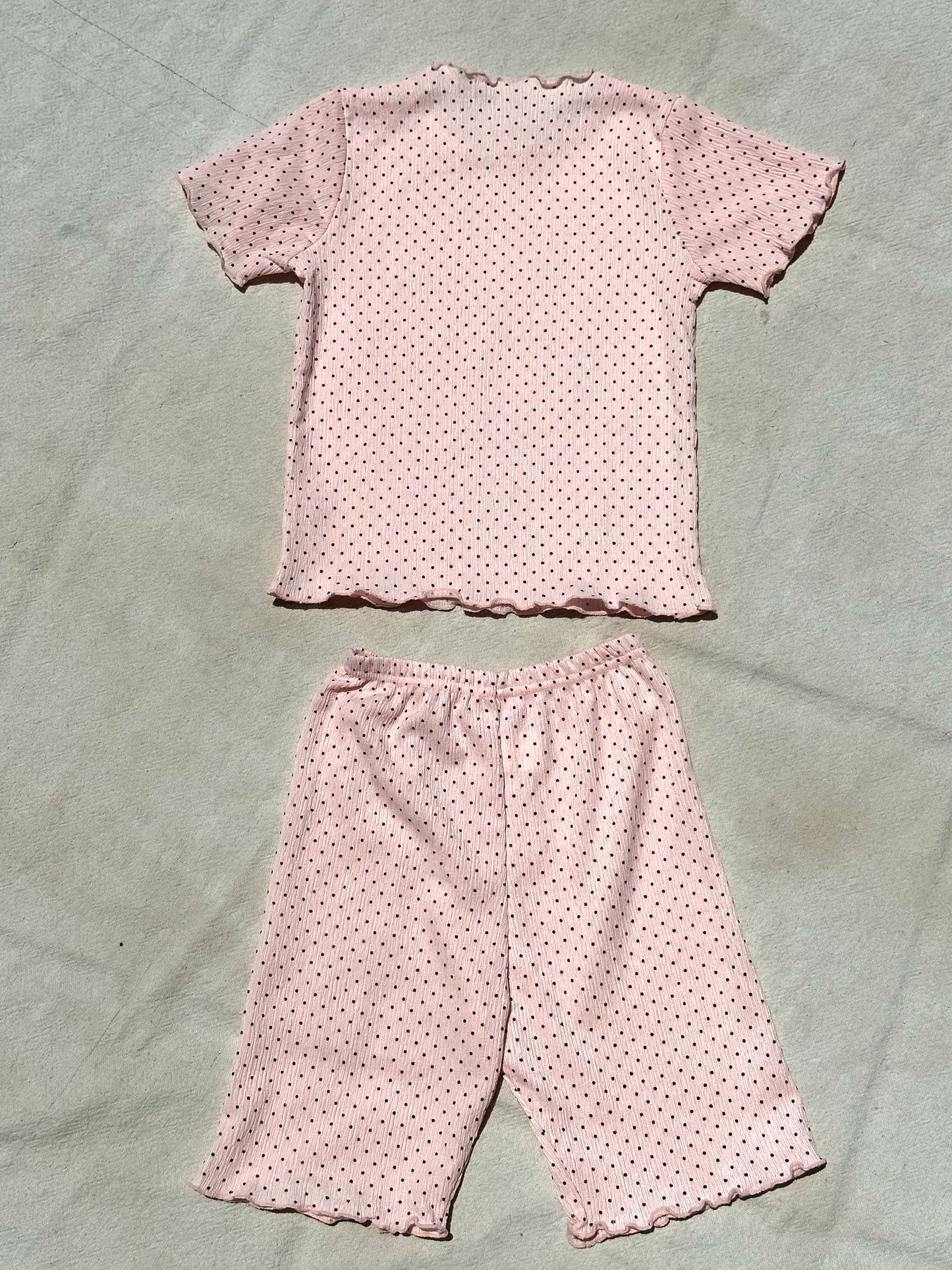 Joni Lounge Set in Pink w/ Polka Dots