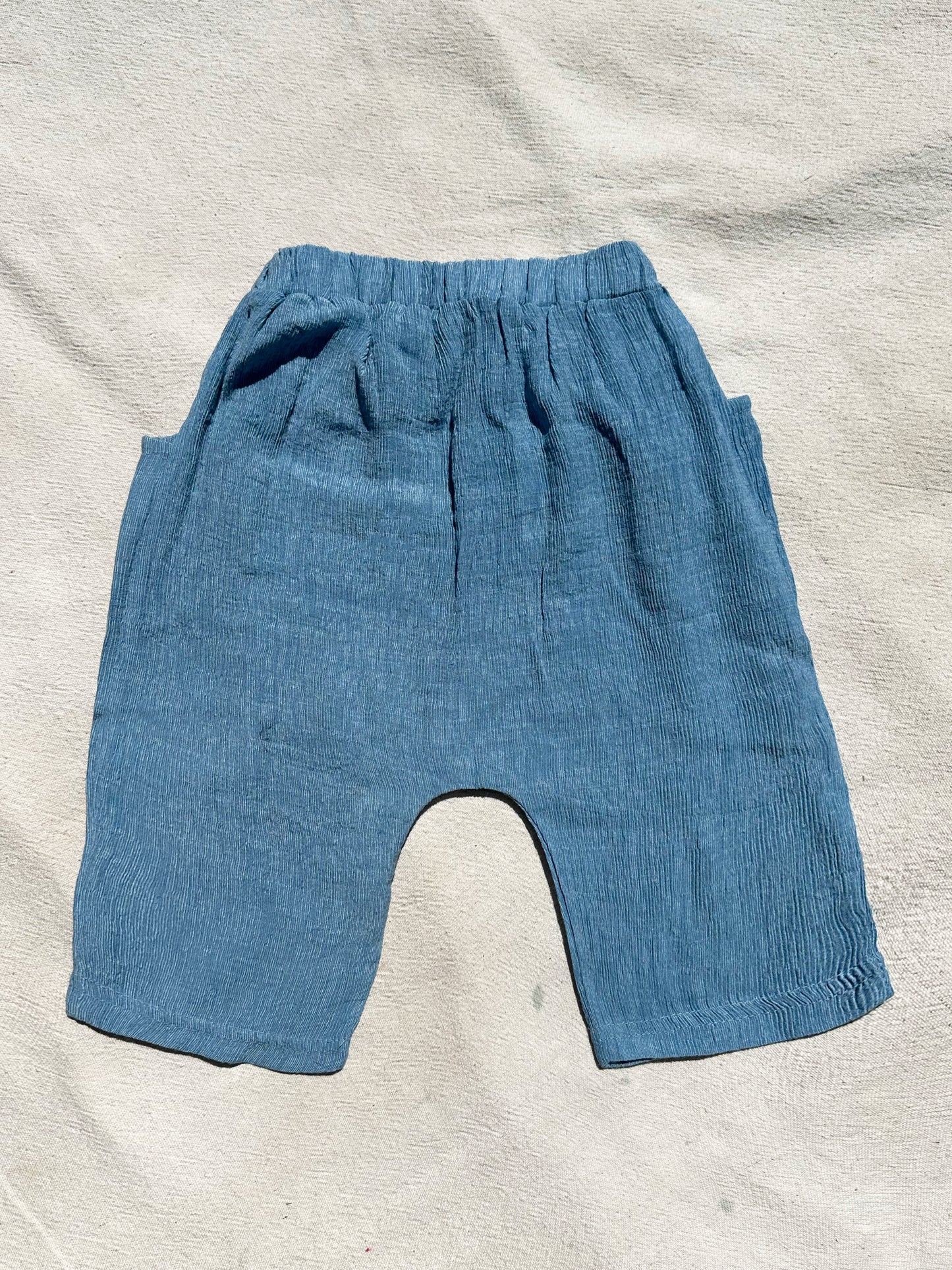 Linen Rib Pants in Chambray Blue