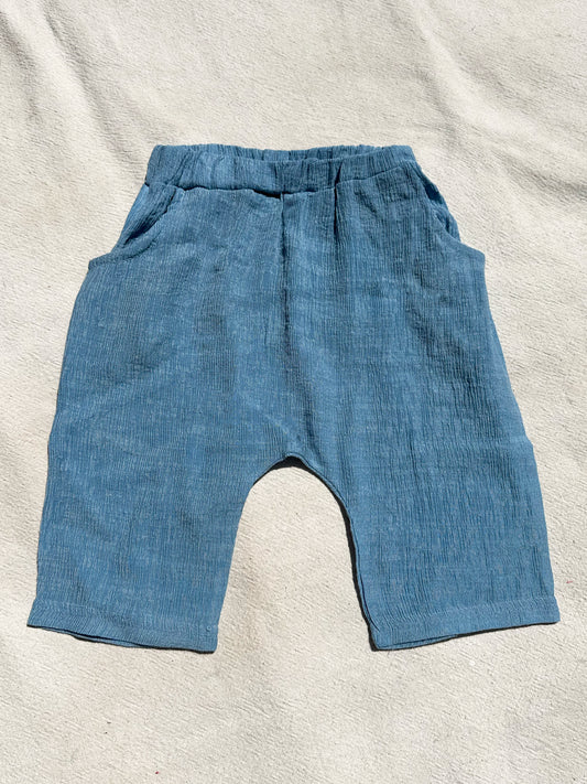 Linen Rib Pants in Chambray Blue