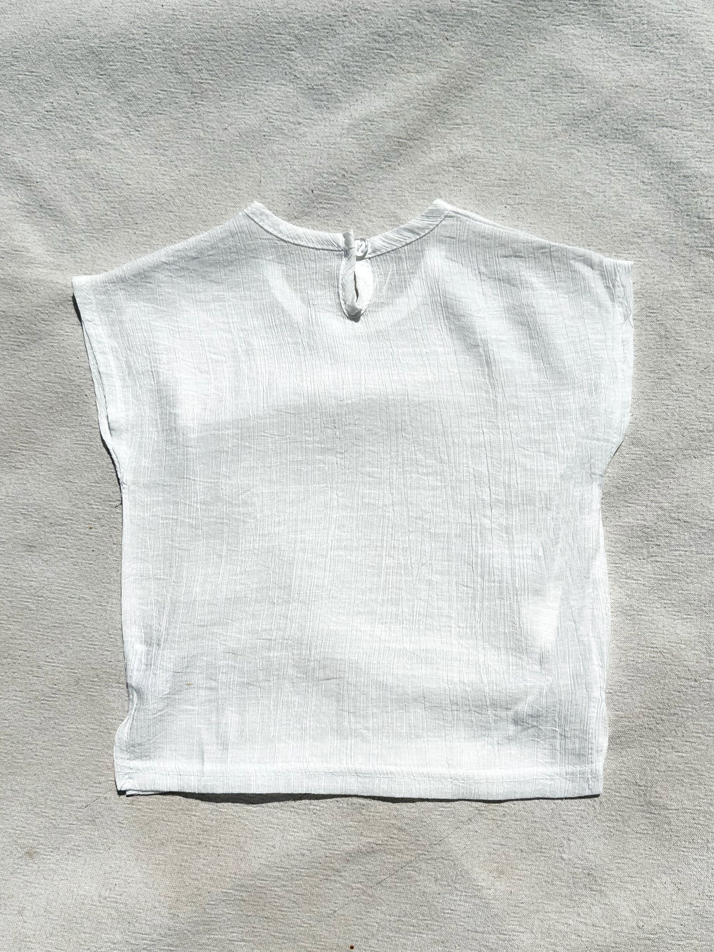 Sleeveless Linen Top in White