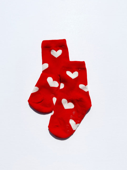 Floating Heart Socks in Red